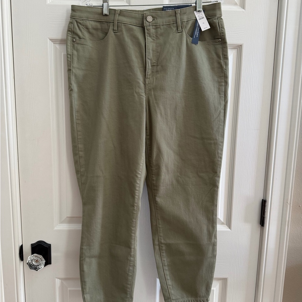 Talbots high waist crop jegging Flawless olive/sage